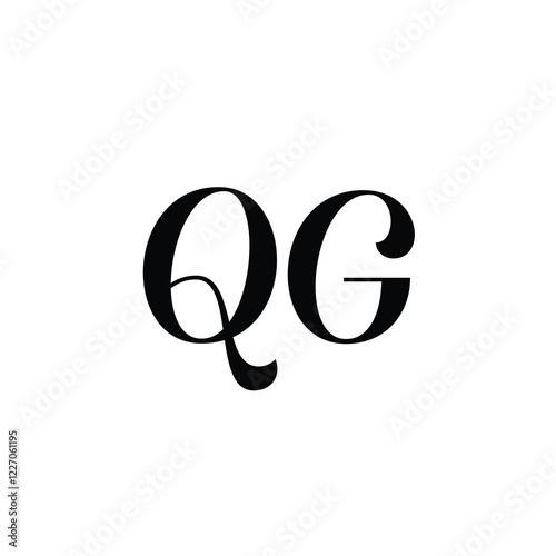 QG monogram logo design letter text name symbol monochrome logotype alphabet character simple logo photo