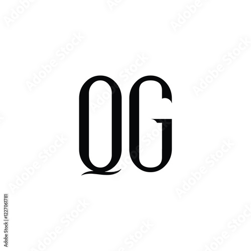 QG monogram logo design letter text name symbol monochrome logotype alphabet character simple logo photo