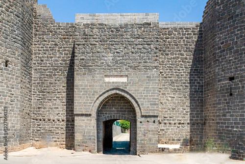 Diyarbakır/Turkey- June 16, 2023: the gates of the Diyarbakir Fortress which is a historical fortress in Sur, Diyarbakır, Turkey. It consists of an inner fortress and an outer fortress.