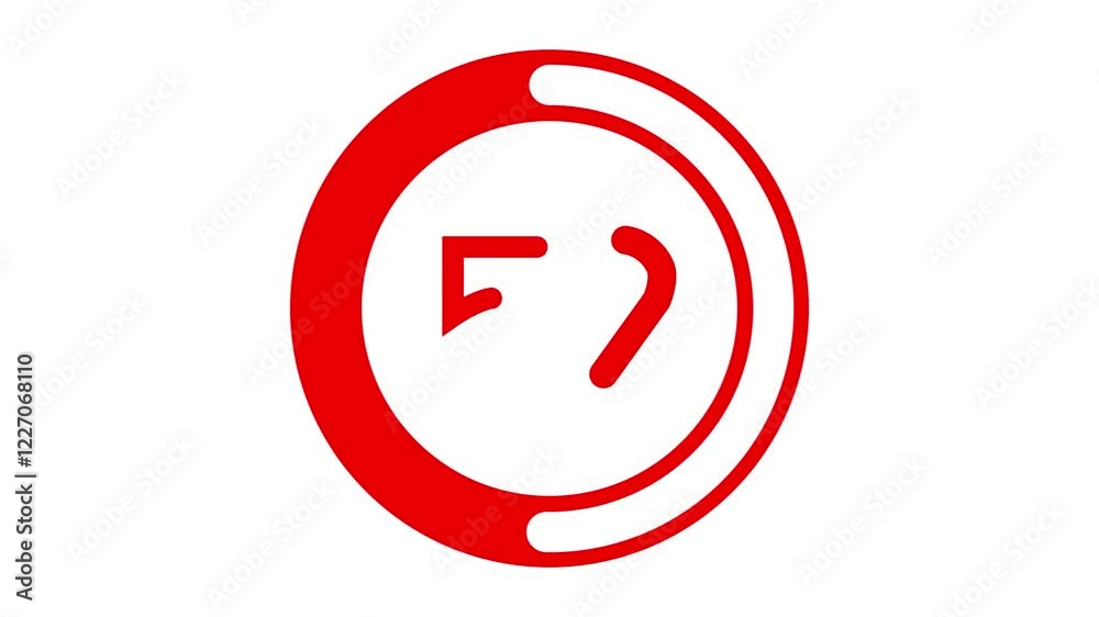 Number of 59 red circle slow motion icon Number of 59 red circle slow motion icon