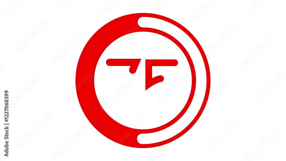 Number of 75 red circle slow motion icon Number of 75 red circle slow motion icon