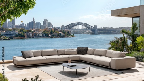 Luxury Outdoor Sofa with Stunning Sydney Harbour Bridge View