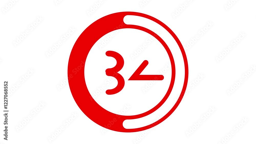 Number of 84 red circle slow motion icon Number of 84 red circle slow motion icon