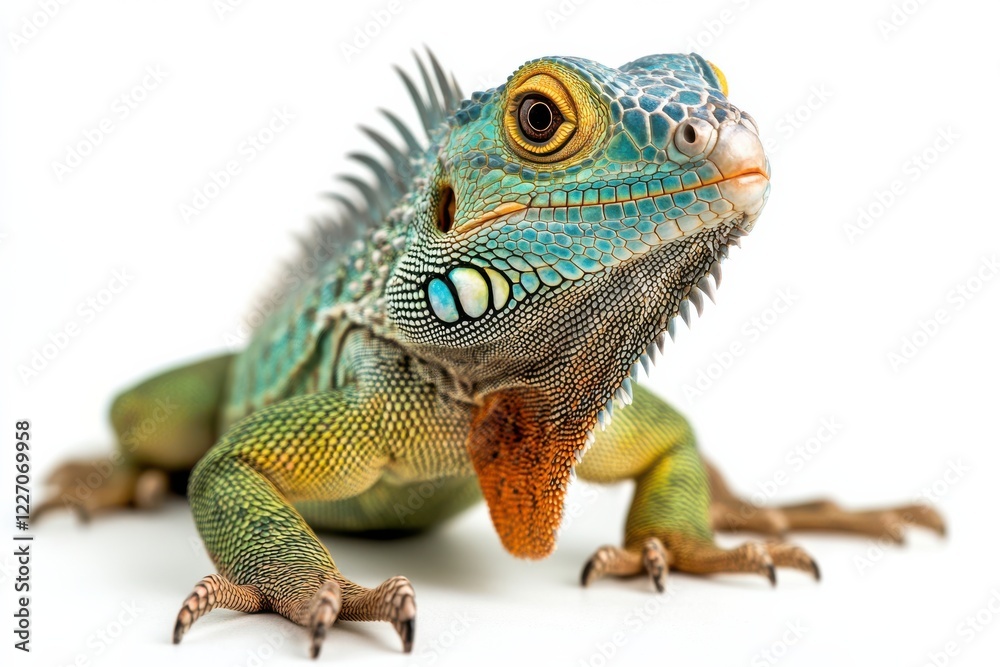 Obraz premium Vibrant Green Iguana Close-Up