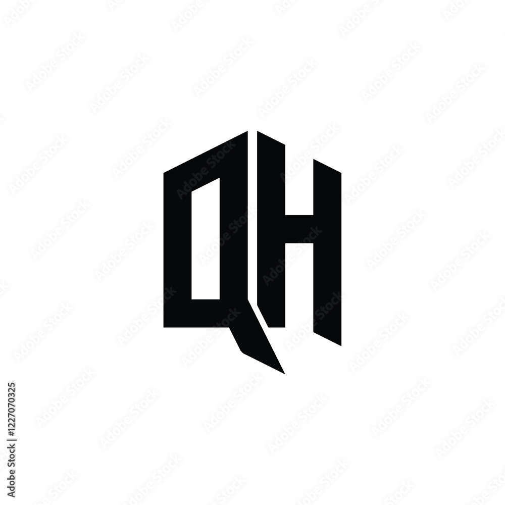 QH monogram logo design letter text name symbol monochrome logotype alphabet character simple logo QH monogram logo design letter text name symbol monochrome logotype alphabet character simple logo