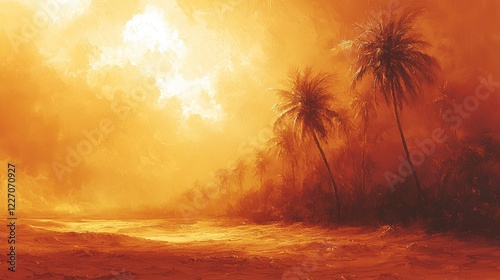 Tranquil Tropical Beach At Golden Hour