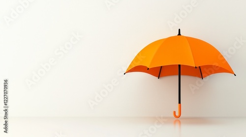 Wallpaper Mural Bright Orange Umbrella Against White Textured Wall Torontodigital.ca