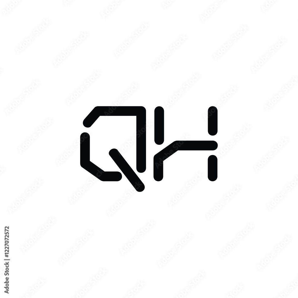 QH monogram logo design letter text name symbol monochrome logotype alphabet character simple logo QH monogram logo design letter text name symbol monochrome logotype alphabet character simple logo