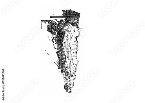 highway map and country buildings of gibraltar with white theme photo