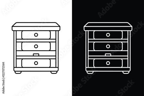 Drawer organizer icon vector on White Background ,Vector Art Illustration on white background.