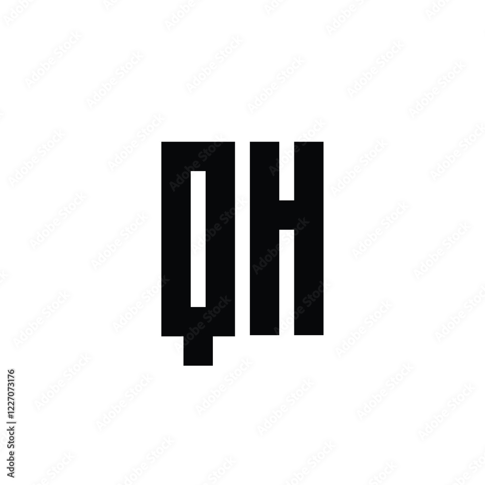 QH monogram logo design letter text name symbol monochrome logotype alphabet character simple logo QH monogram logo design letter text name symbol monochrome logotype alphabet character simple logo