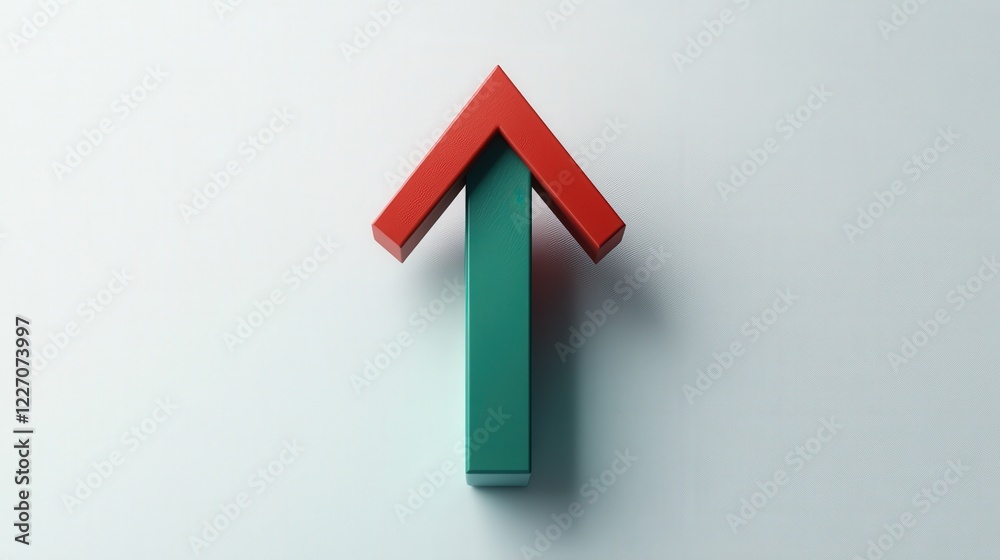 A prominent arrow points upward, emphasizing themes of advancement and success, set against a pristine white backdrop. The design captures attention through its simplicity and clarity A prominent arrow points upward, emphasizing themes of advancement and success, set against a pristine white backdrop. The design captures attention through its simplicity and clarity
