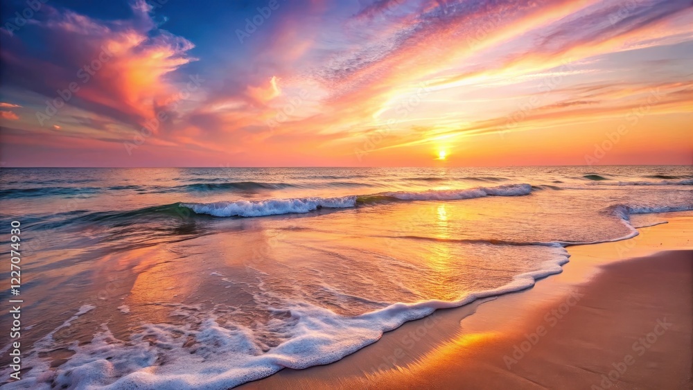 Soft peachy hues dance across the canvas as gentle waves caress the shore, creating a serene and peaceful atmosphere , gradient Soft peachy hues dance across the canvas as gentle waves caress the shore, creating a serene and peaceful atmosphere , gradient