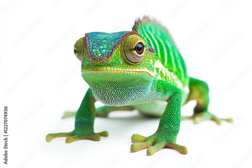Vibrant Green Chameleon Close-Up Vibrant Green Chameleon Close-Up