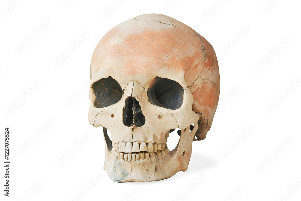 Obraz premium Human skull isolated on white background