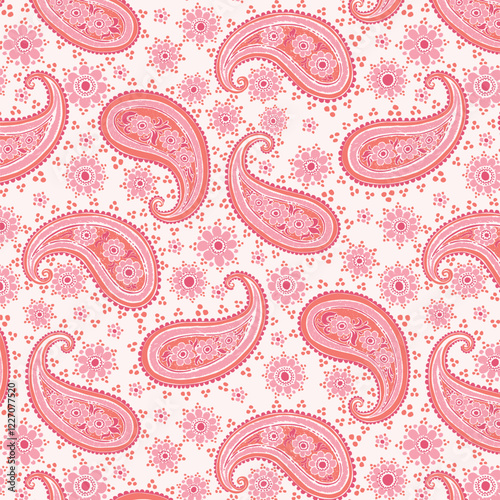 Pink And Orange Paisley Beautiful Allover Pattern