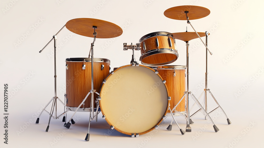 Drum set sketch with traditional kit of bass drum, two hanging toms, snare drum, floor tom and ride cymbal. Addition to music, art or entertainment design Drum set sketch with traditional kit of bass drum, two hanging toms, snare drum, floor tom and ride cymbal. Addition to music, art or entertainment design