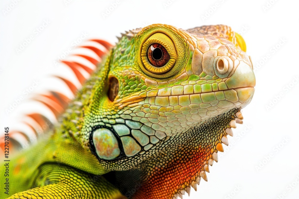 Fototapeta premium Vibrant Green Iguana Close-Up