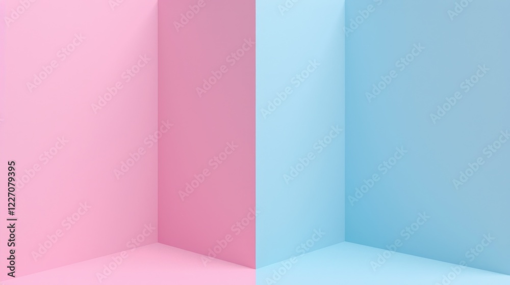 Abstract Pink and Blue Corner Abstract Pink and Blue Corner