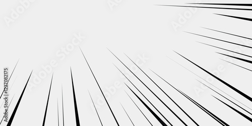 Black cartoon style concentration line material