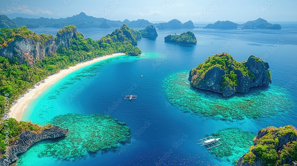 Fototapeta premium Tropical Island Paradise Stunning Coastal View