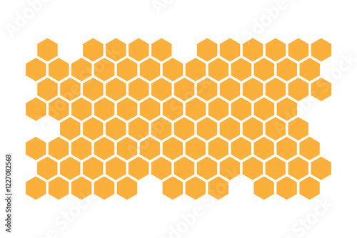 Propolis Honey comb pattern. Honeycomb structure background. Honey, pollen, wax, parchment and bee products in sketch style. Stock vector illustration isolated on a white background.