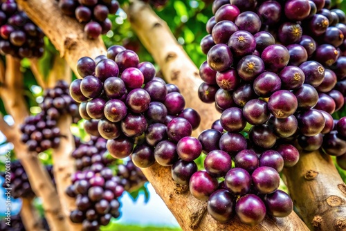 Brazilian jabuticaba harvest: a documentary photography project capturing the unique fruit's life cycle. photo