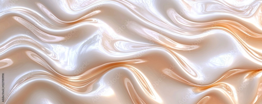 Satin fabric with elegant, flowing waves and soft sheen. Satin fabric with elegant, flowing waves and soft sheen.