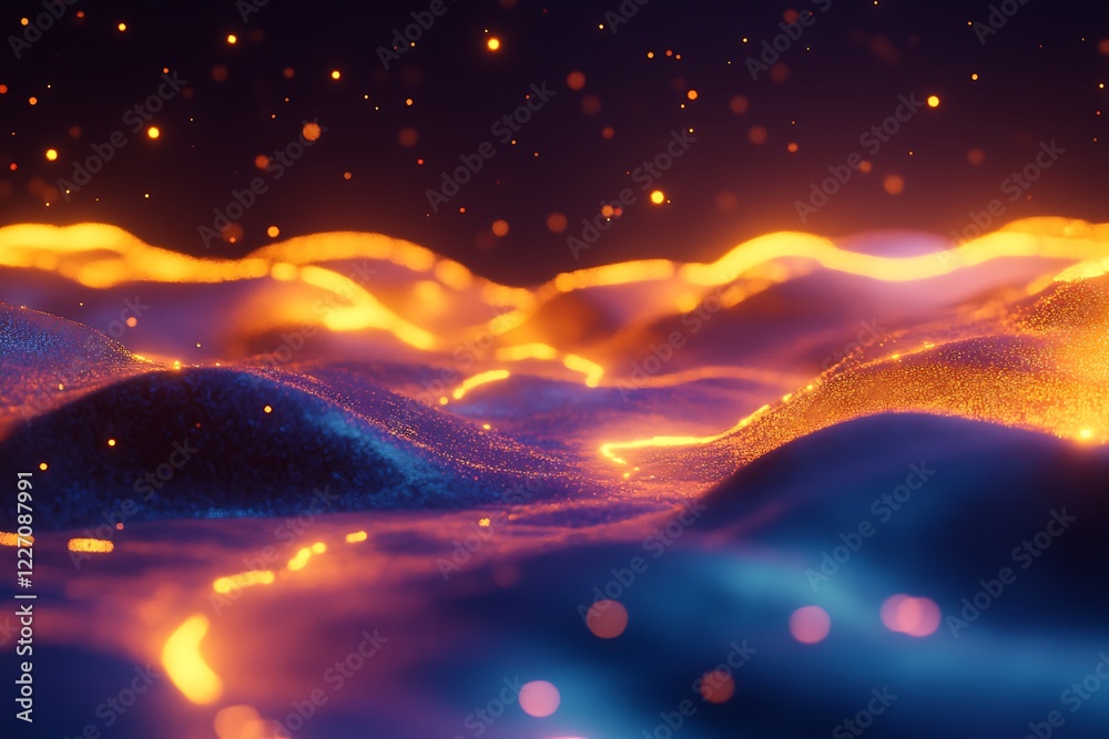Nighttime Desert with Starlit Skies and Glowing Sands Nighttime Desert with Starlit Skies and Glowing Sands