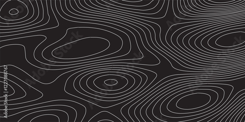 The stylized height of the topographic contour in lines and contours. The concept of a conditional geography scheme and the terrain. Wide size. Vector illustration.
