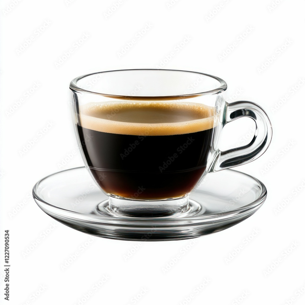 Cup of Black Coffee in a Transparent Glass Cup Cup of Black Coffee in a Transparent Glass Cup