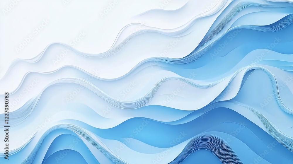 Abstract blue and white wavy lines background forming flowing textures and patterns Abstract blue and white wavy lines background forming flowing textures and patterns