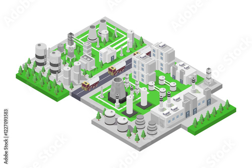 Carbon capture storage isometric