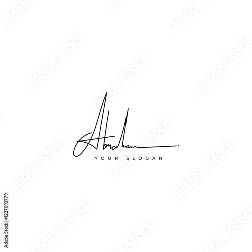 Abraham name signature logo vector design