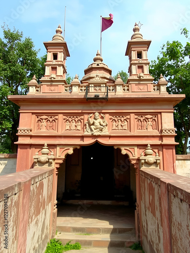 Navaratna Temple, the 300-year old Teota Zamindar Palace at the village Teota under Shibalaya Upazila in Manikganj District, Rajshahi City, Bangladesh photo