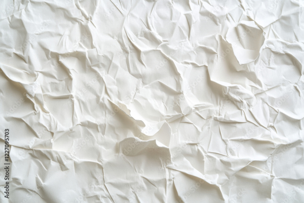 Obraz premium white crumpled and creased glued wrinkled paper poster texture background