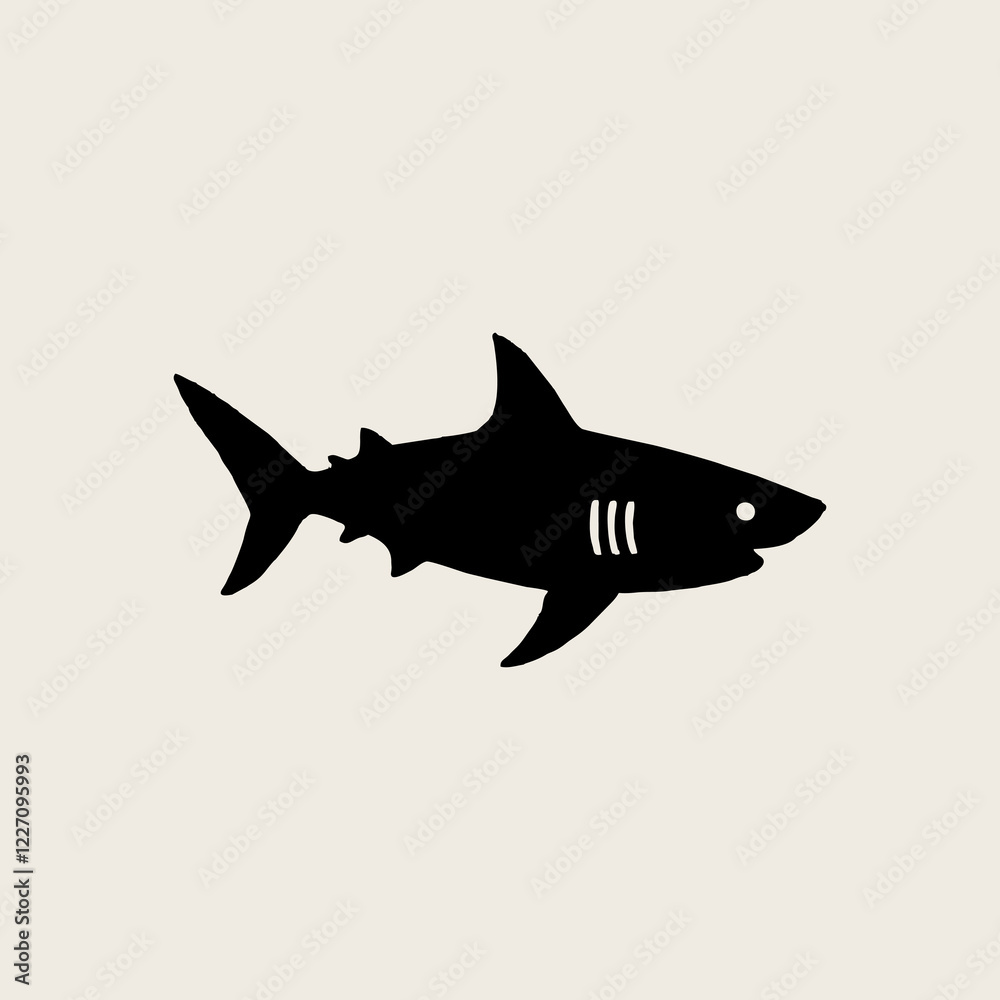 Fototapeta premium Shark icon. Shark logo. Shark symbol. Shark line icon isolated minimal design. Vector illustration