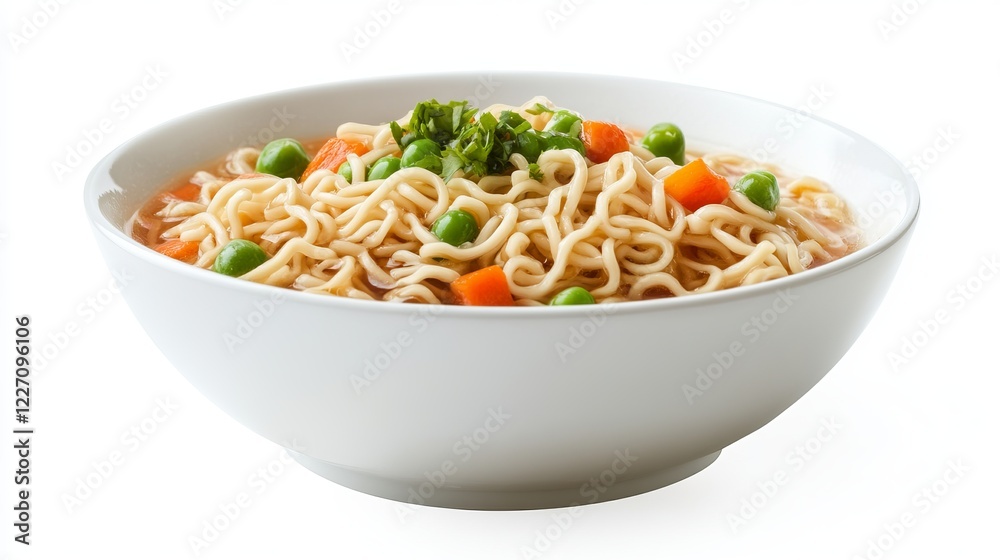 Hearty Vegetable Noodle Soup in a White Bowl - A Quick and Easy Meal Hearty Vegetable Noodle Soup in a White Bowl - A Quick and Easy Meal