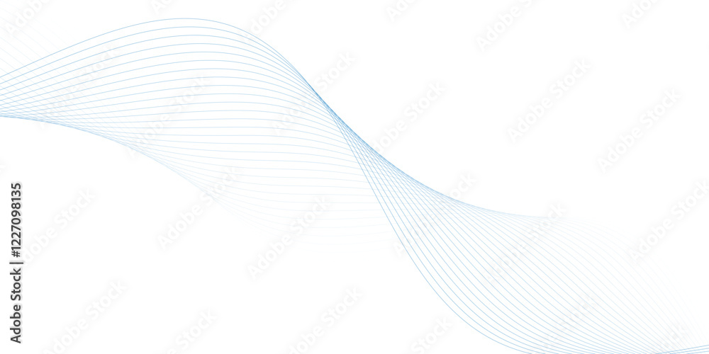 Fototapeta premium Abstract Digital Wave Elements for Design: A Stylized Line Art Background Featuring Equalizer Tracks with Fluid, Curved Stripes Created Using the Blend Tool.