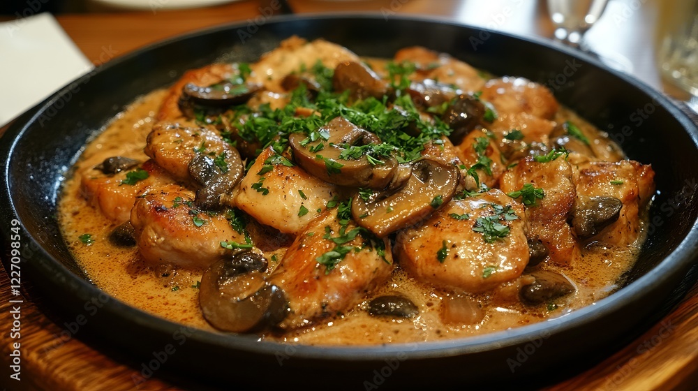 Scrumptious Chicken and Mushroom Dish in Creamy Sauce - A Restaurant-Style Culinary Delight Scrumptious Chicken and Mushroom Dish in Creamy Sauce - A Restaurant-Style Culinary Delight