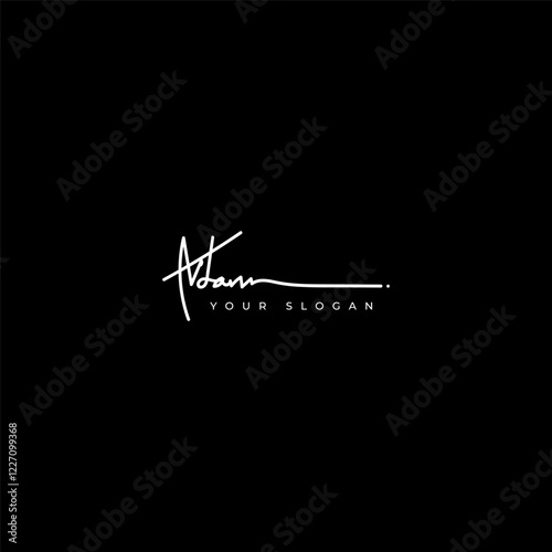 Adam name signature logo vector design