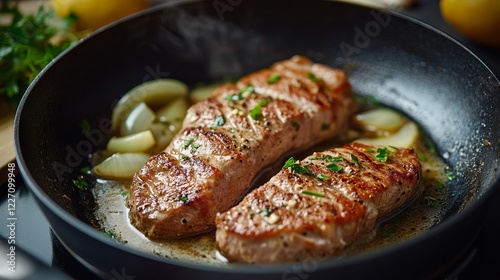 Scrumptious Pan-Seared Pork Chops with Aromatic Onions - A Culinary Delight