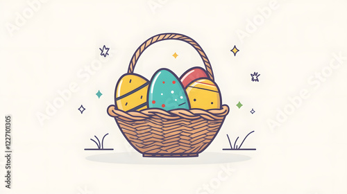 Easter egg hunt celebration springtime garden digital illustration playful atmosphere colorful view festive concept