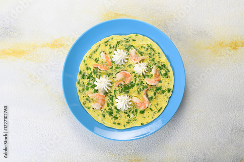 delicious scrambled eggs for breakfast in a plate