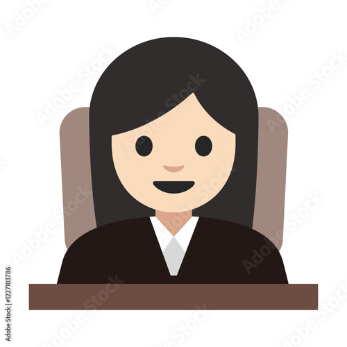 Woman Sitting in a Chair Cartoon-Style Illustration, Isolated on White Background, clipart