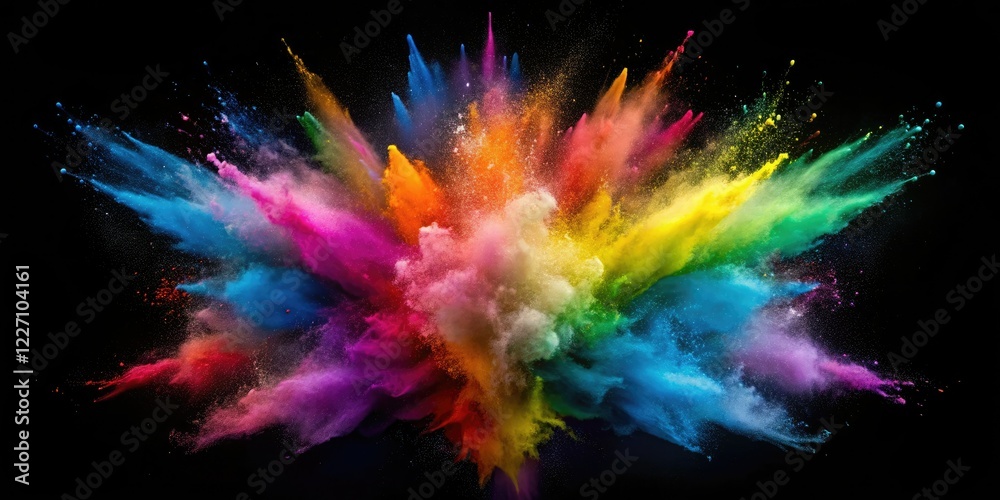 Night explodes with vibrant Holi color; white backdrop amplifies the festive powder's brilliance. Night explodes with vibrant Holi color; white backdrop amplifies the festive powder's brilliance.