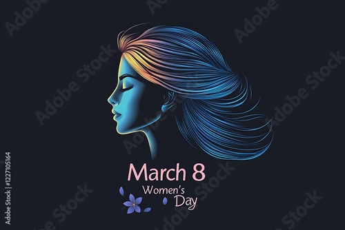 Feminine and Stylish March 8 Logo for Women's Day photo