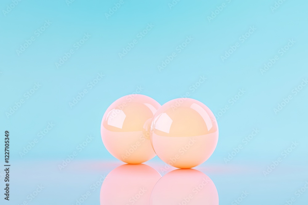 Fototapeta premium conceptual digital art piece portraying essence of cloning featuring two glowing orbs gradually merging into single