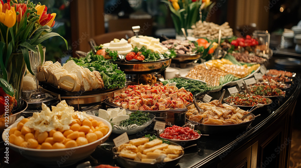 Fototapeta premium a table topped with lots of different types of food