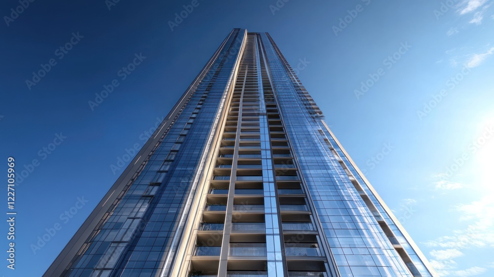 Skyscraper, city, modern architecture, blue sky, urban development, real estate Skyscraper, city, modern architecture, blue sky, urban development, real estate